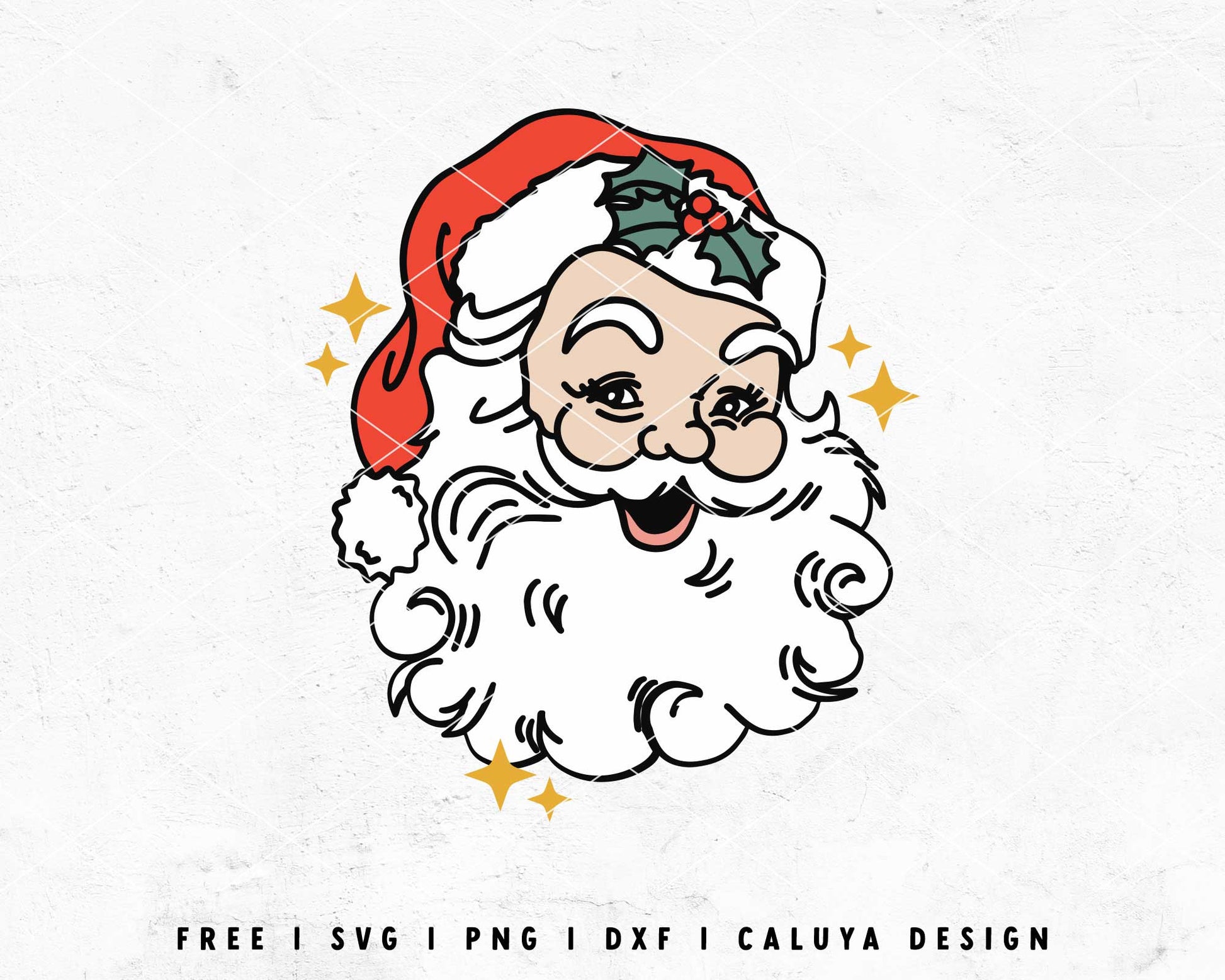 FREE Vintage Santa SVG | Full-Color Retro Santa SVG Cut File for Cricut, Cameo Silhouette | Free SVG Cut File