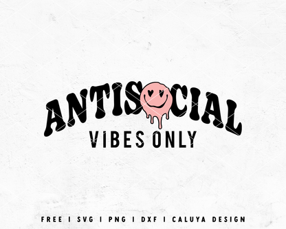 FREE Antisocial SVG | Smiley Face SVG | Retro SVG