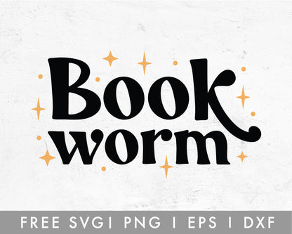 FREE Book Worm SVG