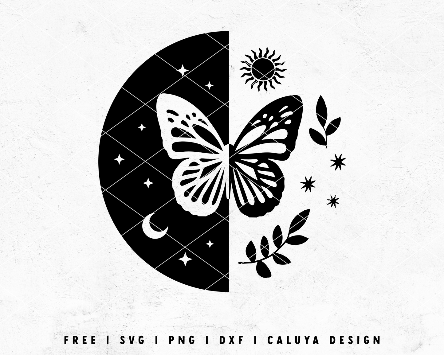 FREE Butterfly SVG | Botanical SVG | Mystical Moon SVG