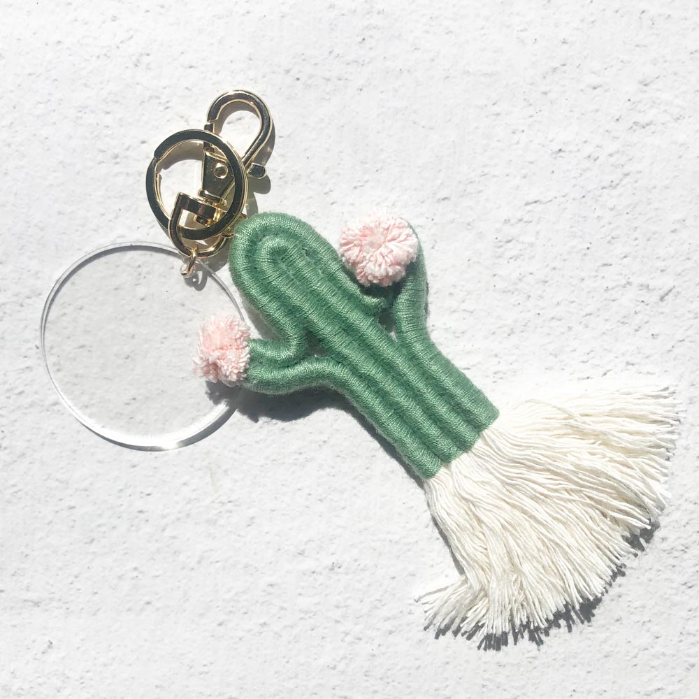Cactus With Acrylic Blank Keychain