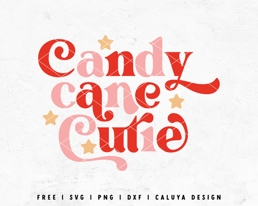 FREE Candy Cane Cutie SVG | Cute ChristmasSVG Cut File for Cricut, Cameo Silhouette | Free SVG Cut File