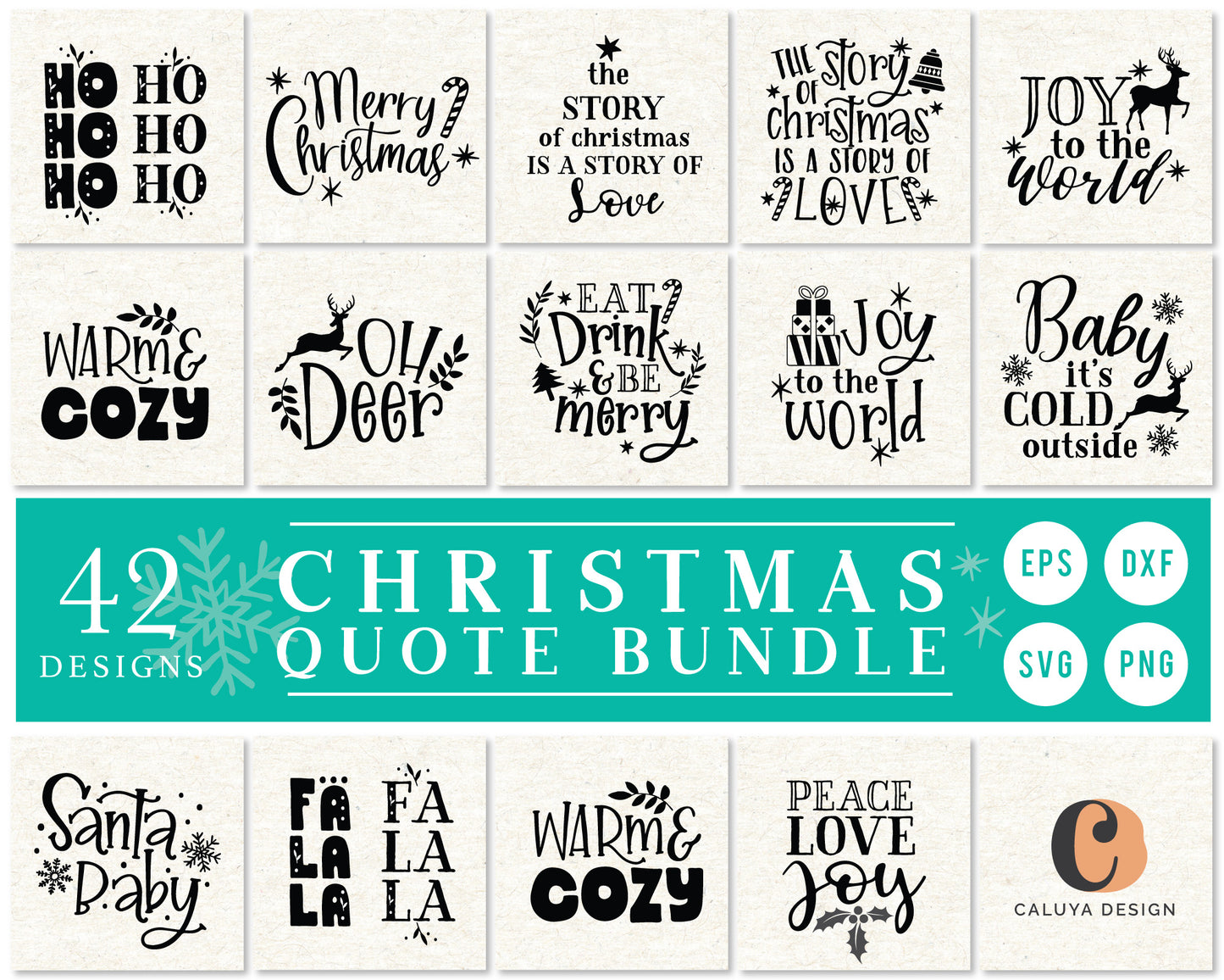 Classic Christmas Quote SVG Bundle | 42 Pack