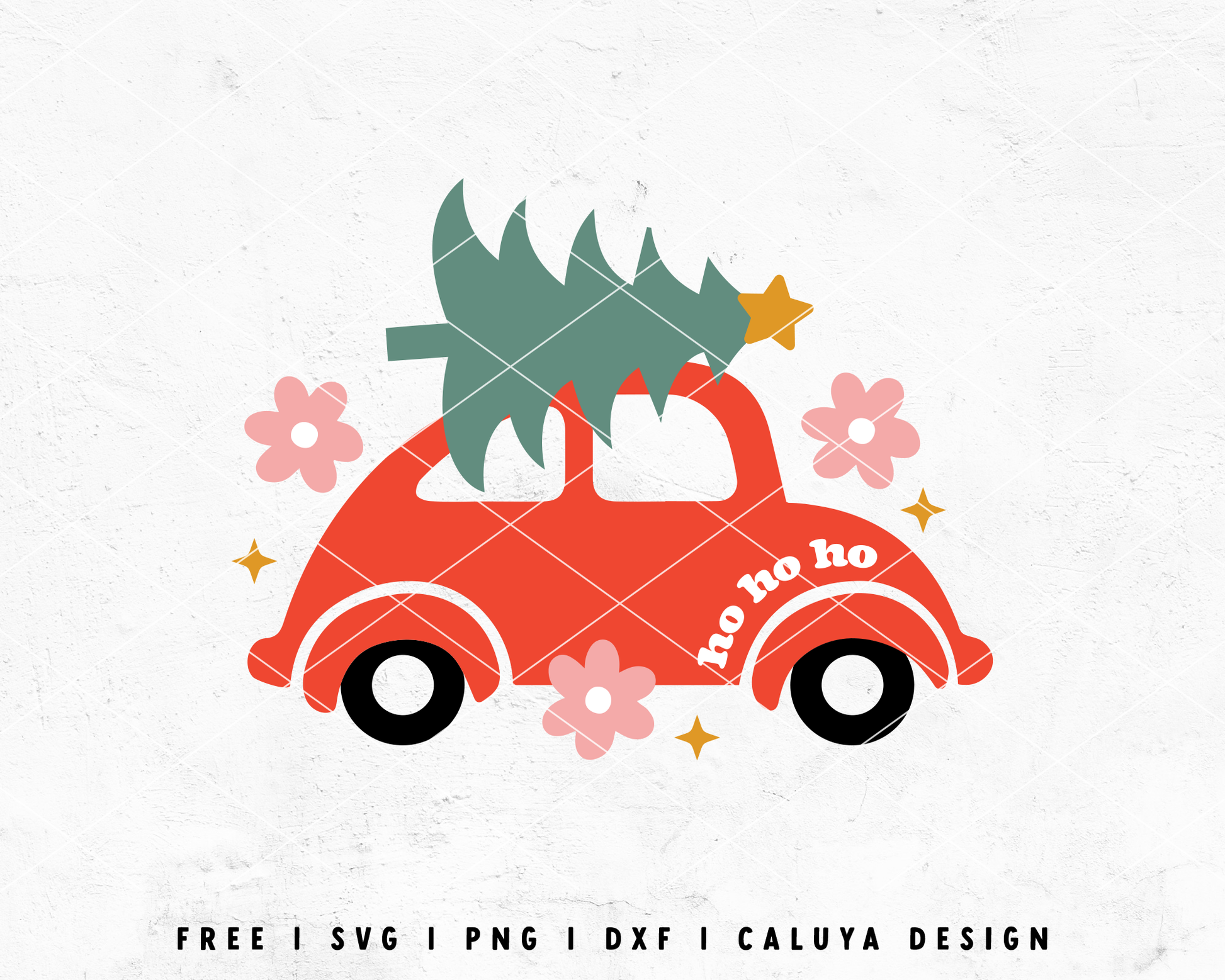 FREE Christmas Bug Car SVG | Retro Christmas SVG Cut File for Cricut, Cameo Silhouette | Free SVG Cut File