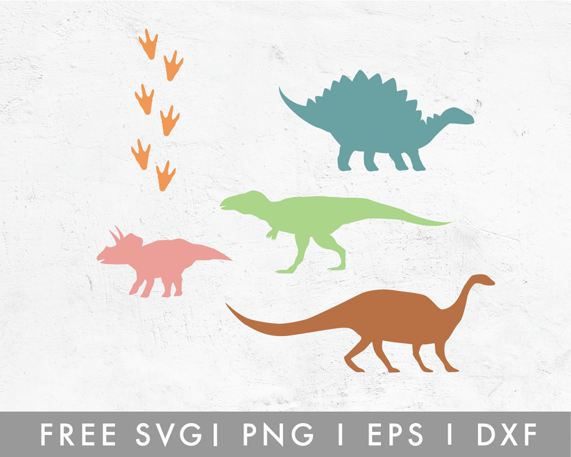 FREE Dinosaur Set SVG Cut File for Cricut, Cameo Silhouette – Caluya Design