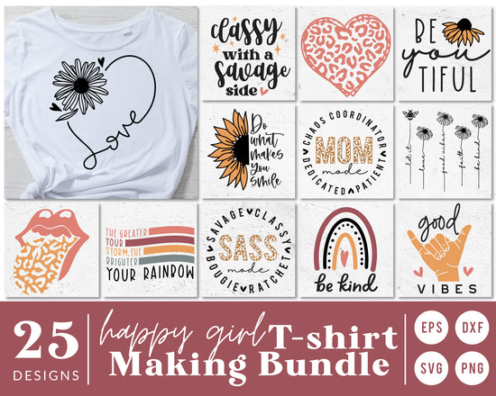 Woman T-Shirt Making SVG Bundle for Cricut, Cameo Silhouette Craft ...