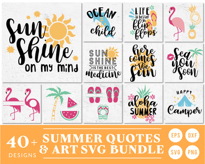 Summer Theme SVG Bundle | 40 Pack
