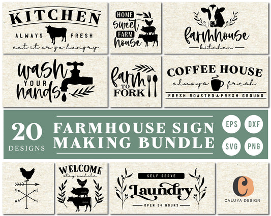 Farmhouse Sign Making SVG Bundle | 20 Pack