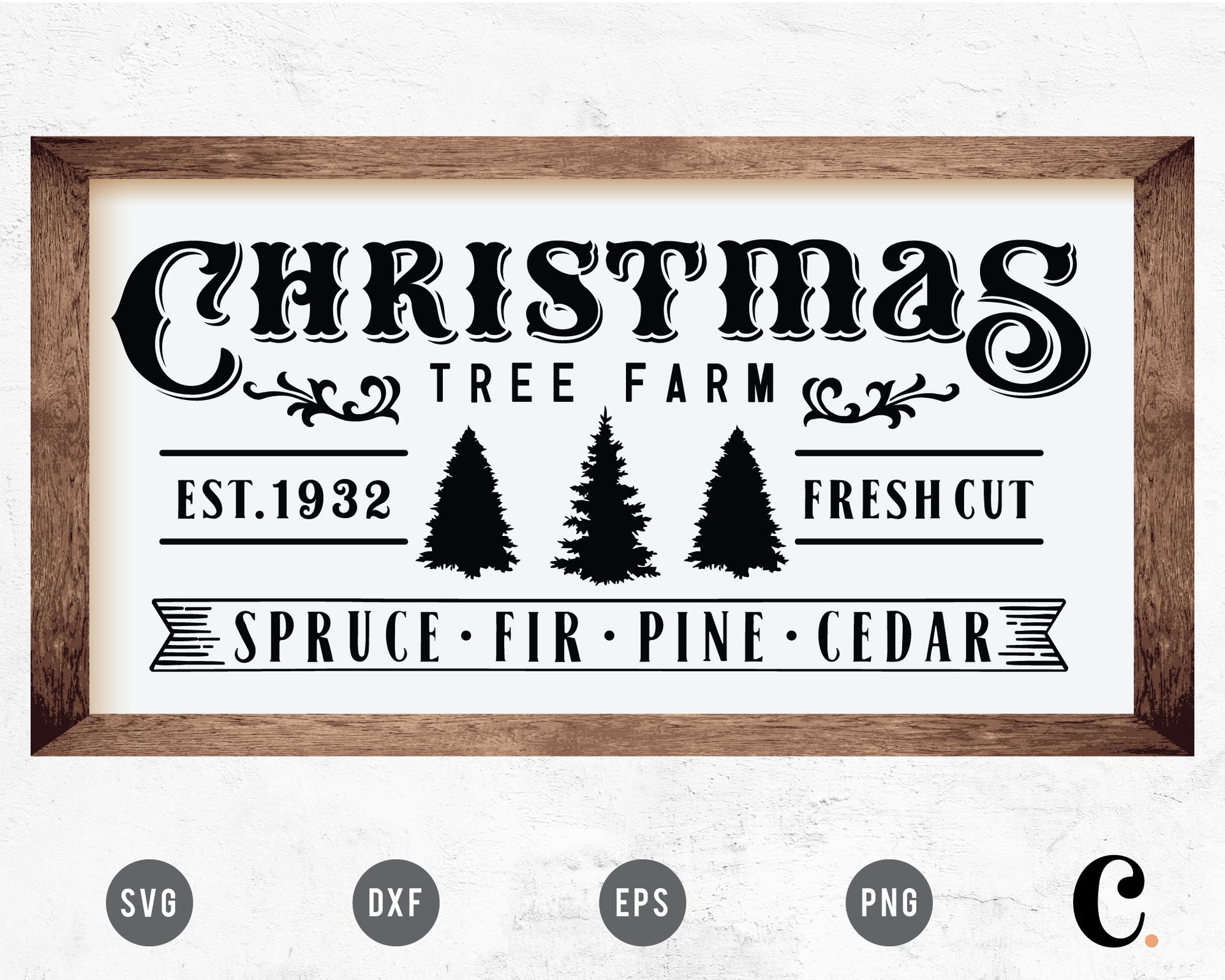 Christmas Tree Farm Sign SVG, image size:1920x1536