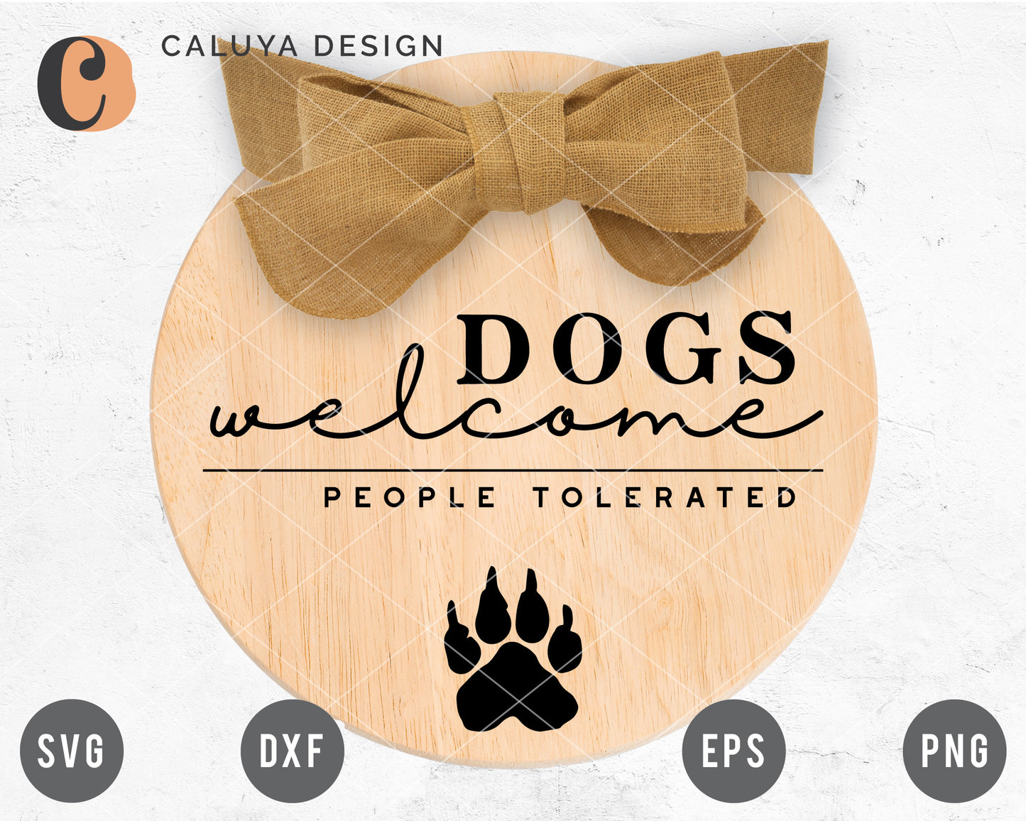 Dogs Welcome Circle Sign Making SVG