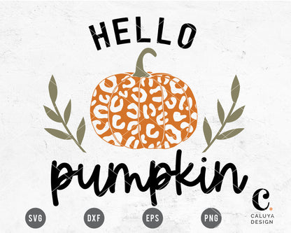 Hello Pumpkin Leopard SVG