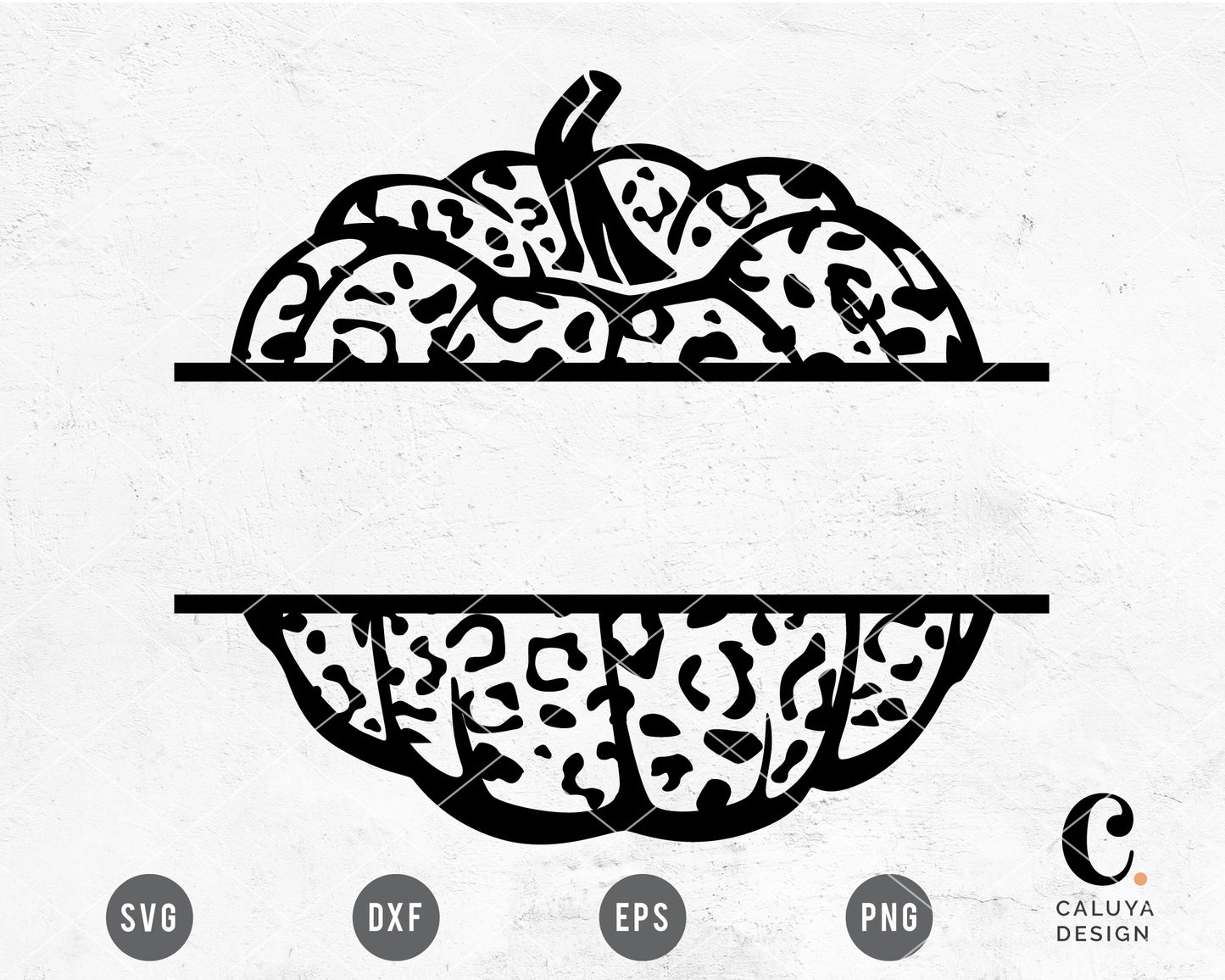 Leopard Pumpkin Split Monogram Ver.02 SVG