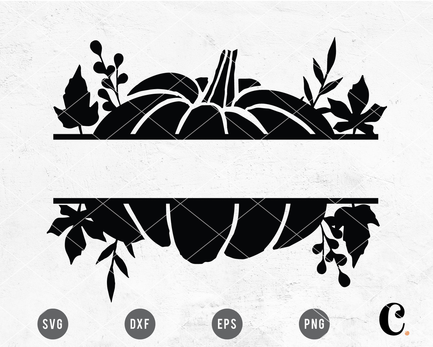 Pumpkin Split Monogram SVG