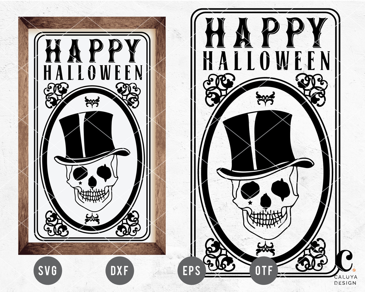 Happy Halloween with Skull SVG