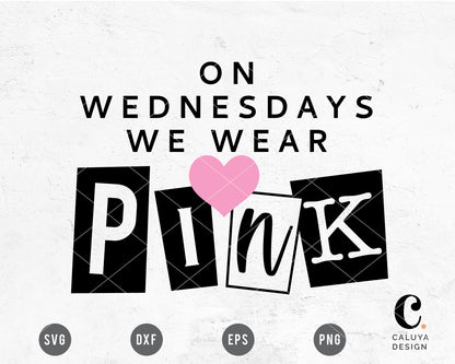 On Wednesday We Wear Pink SVG