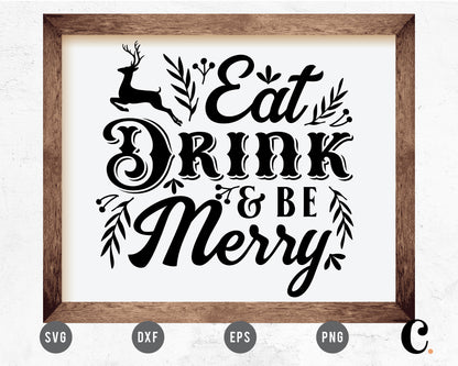 Eat Drink and Be Merry Sign SVG