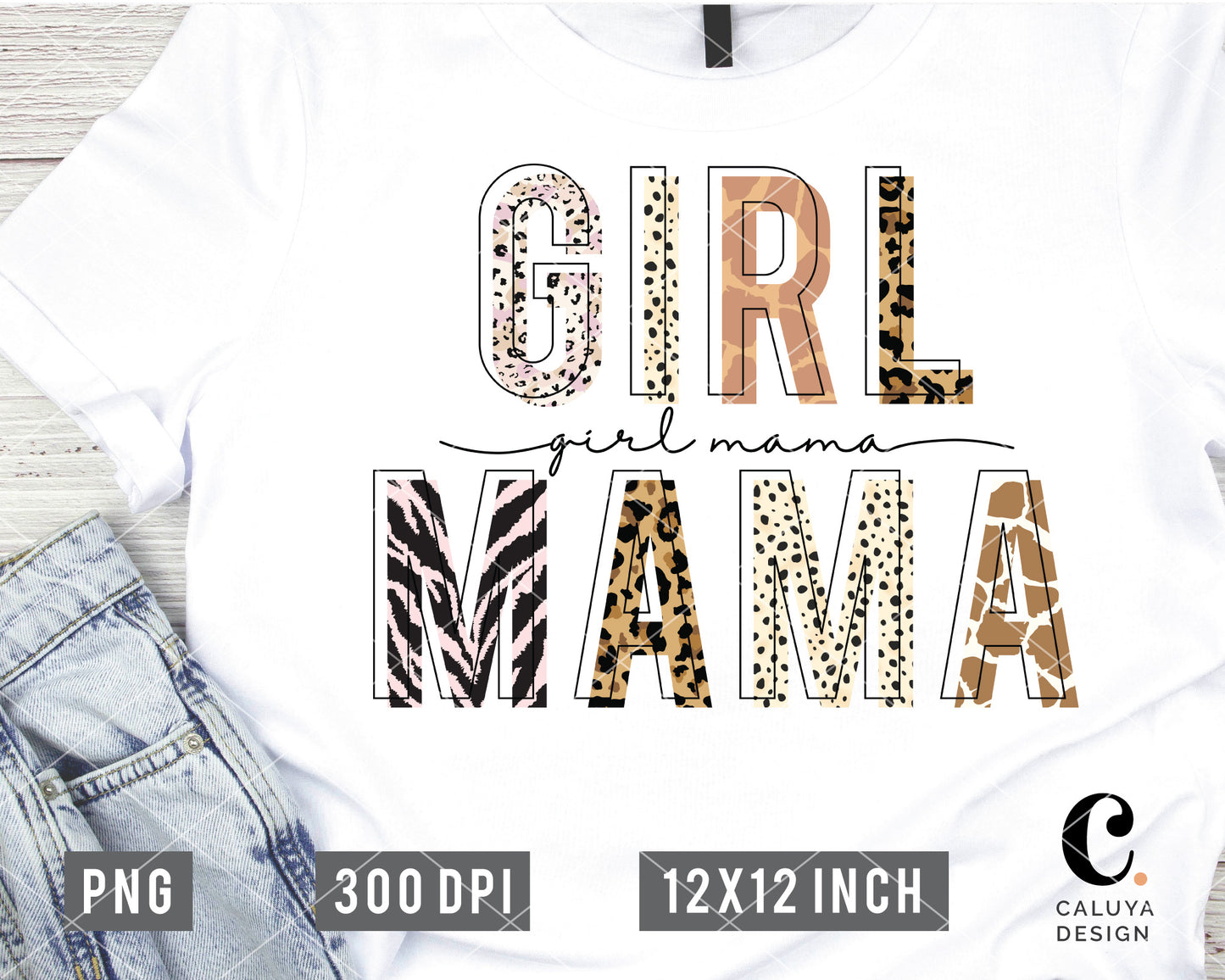 Girl Mama Animal Print with Script Sublimation