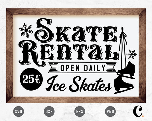 Skate Rental Sign SVG