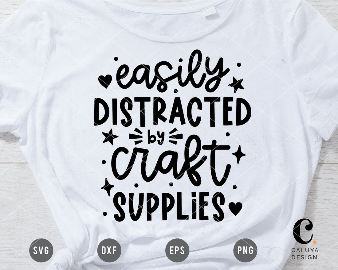 Easily Distracted By Craft Supplies SVG Cuttable File for Cricut ...