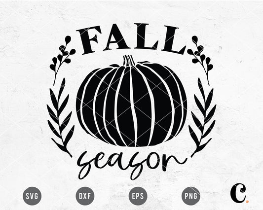 Fall Pumpkin Farmhouse Style Wreath SVG