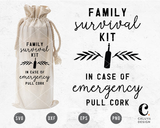 Family Survival Kit In Case Of Emergency Pull Cork SVG