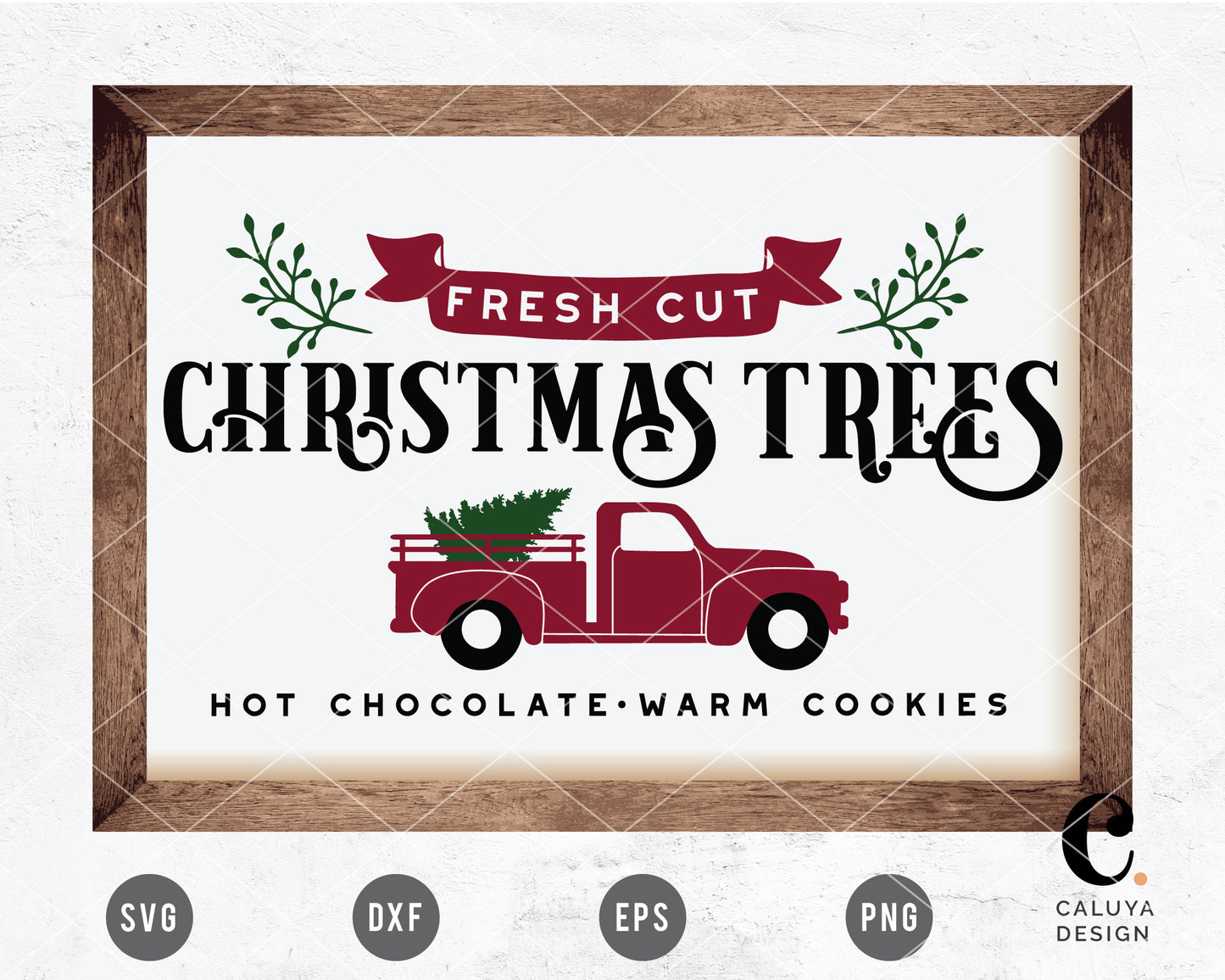 Christmas Tree with Vintage Truck SVG