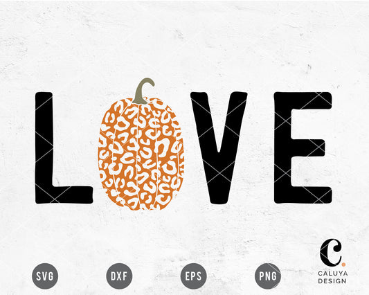 Love Leopard Pumpkin SVG