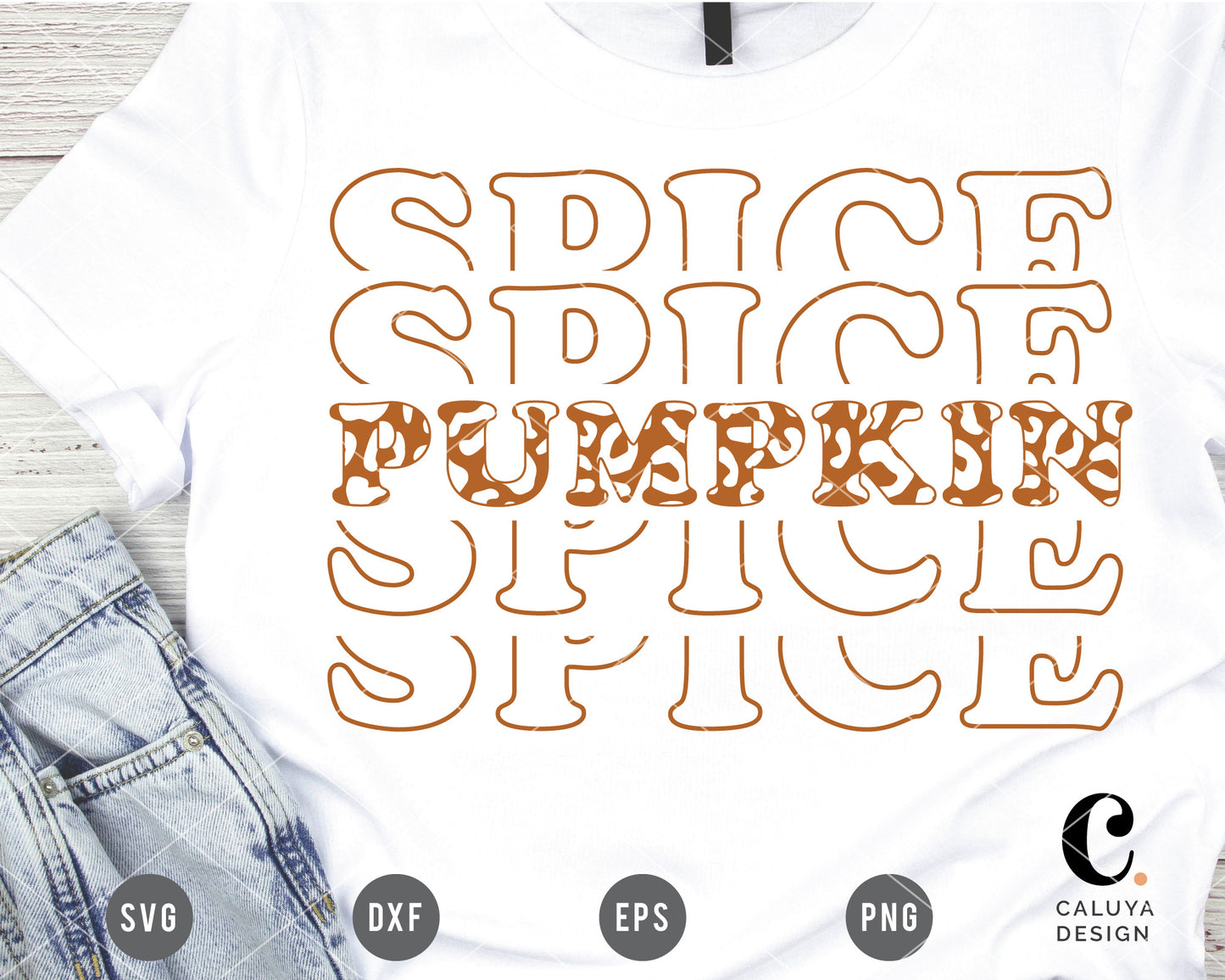 Pumpkin Spice Retro Leopard Ver. SVG