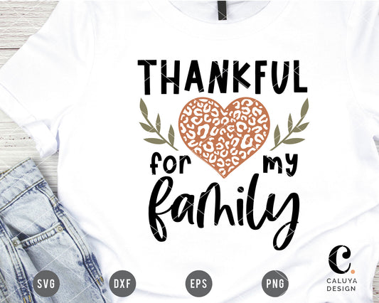 Thankful For My Family SVG For Cricut