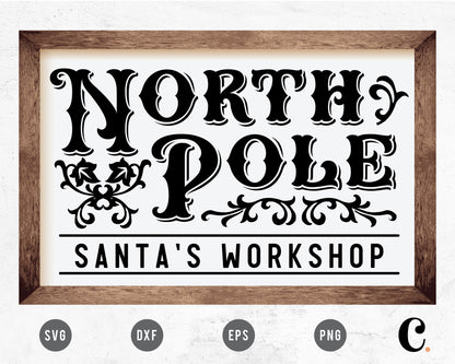 North Pole Workshop Sign SVG