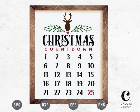 Christmas Countdown Calendar SVG