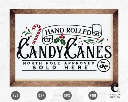 Candy Cane Vintage Sign SVG