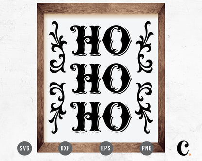 Ho Ho Ho Christmas Sign SVG
