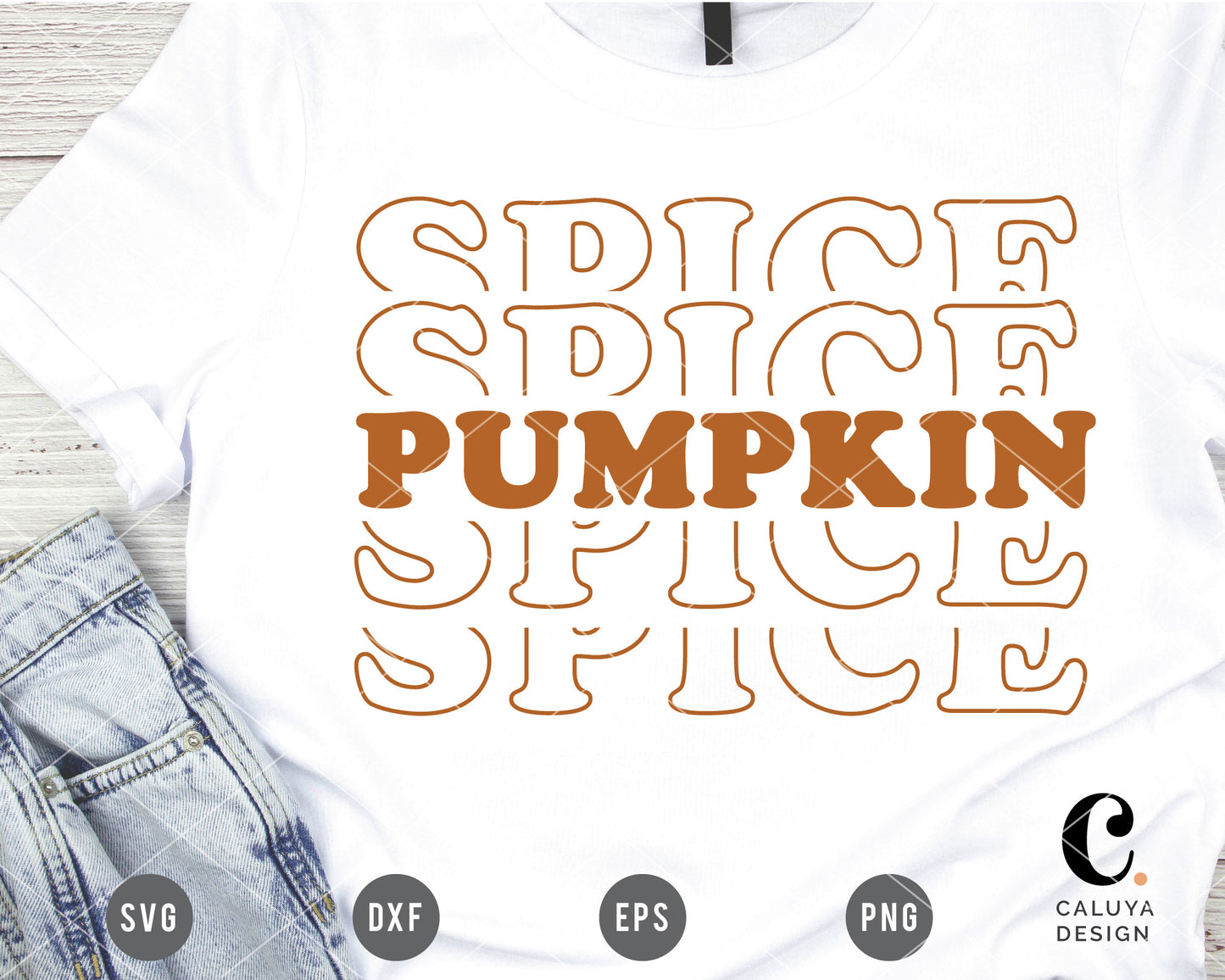 Retro Pumpkin Spice Letter SVG