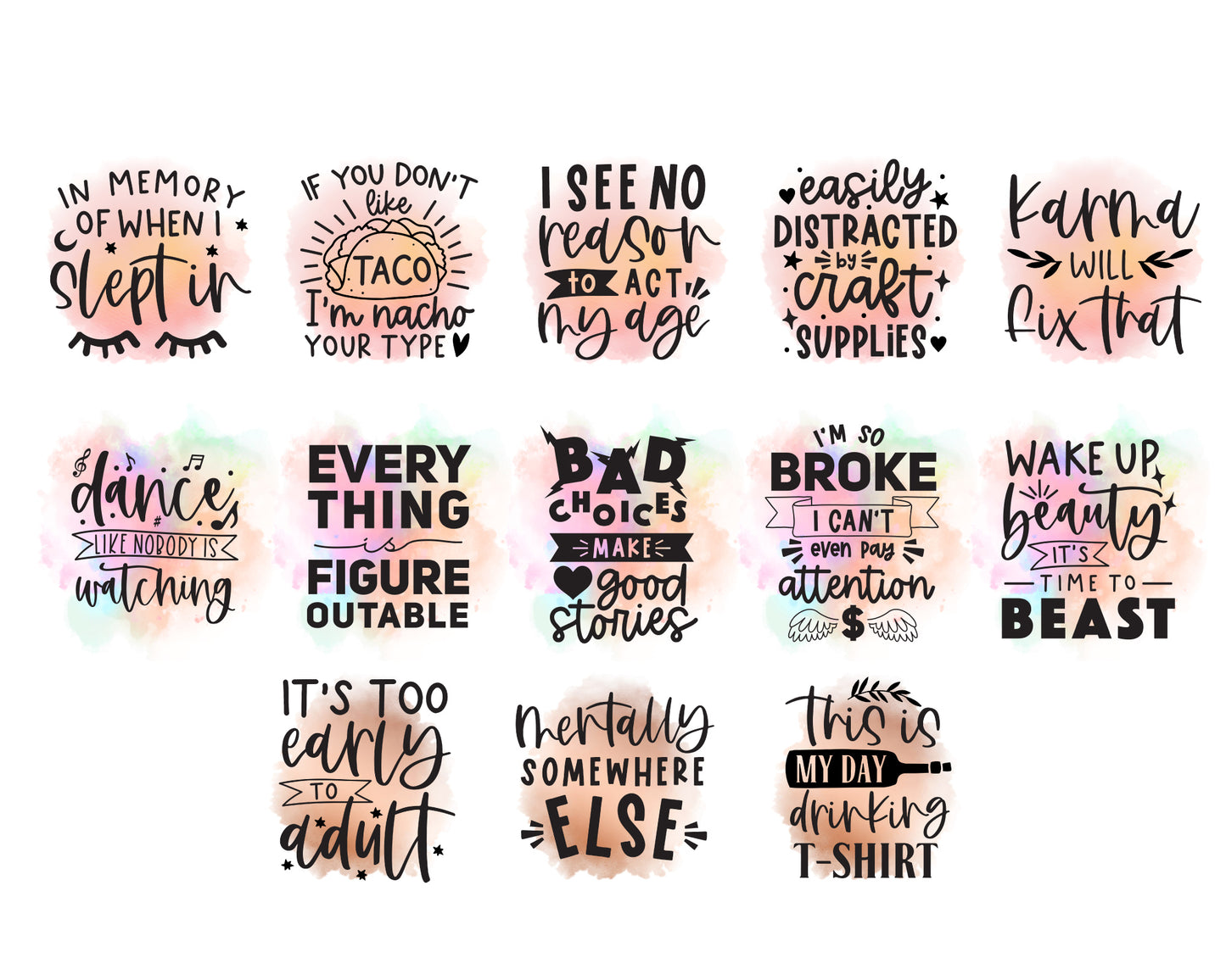 Funny Quote PNG Bundle