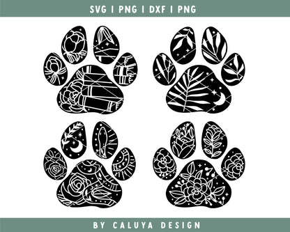 Dog Paw Print SVG Bundle | Dog Mom SVG