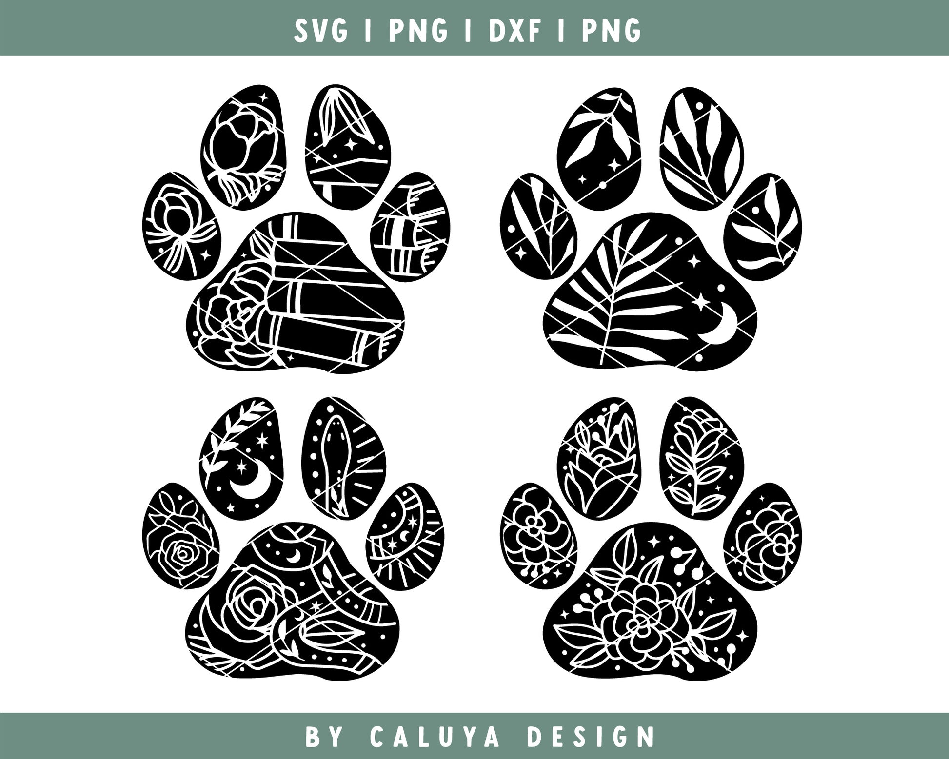Dog Paw Print SVG Bundle  Dog Mom SVG – Caluya Design
