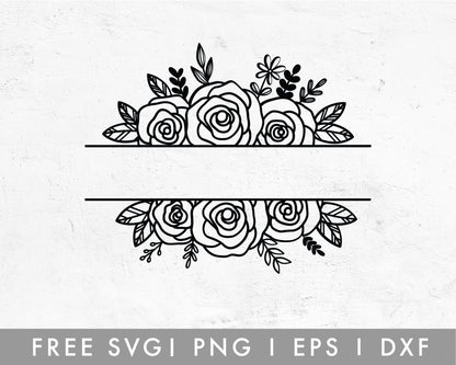 FREE Floral Split Monogram SVG
