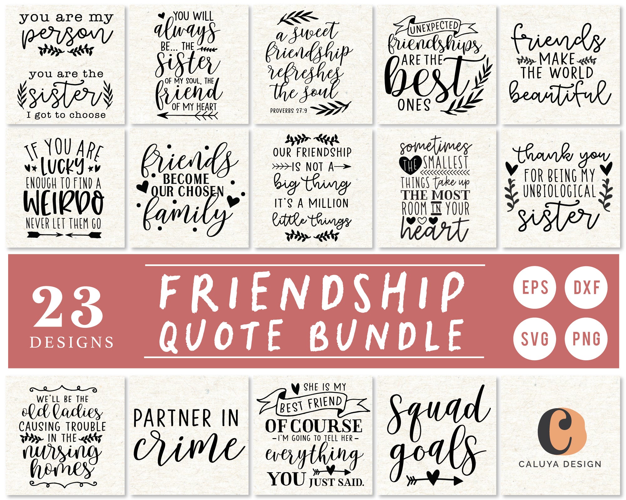 Friendship Quote SVG Bundle – Caluya Design