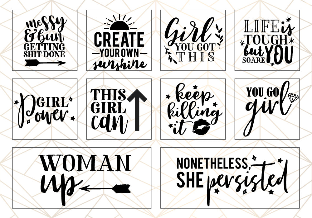 Woman Up SVG Quote Bundle | 25 Pack
