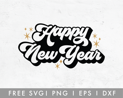 FREE Happy New Year Retro SVG