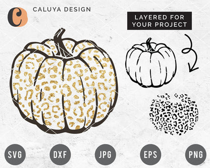 Layered Leopard Pumpkin SVG