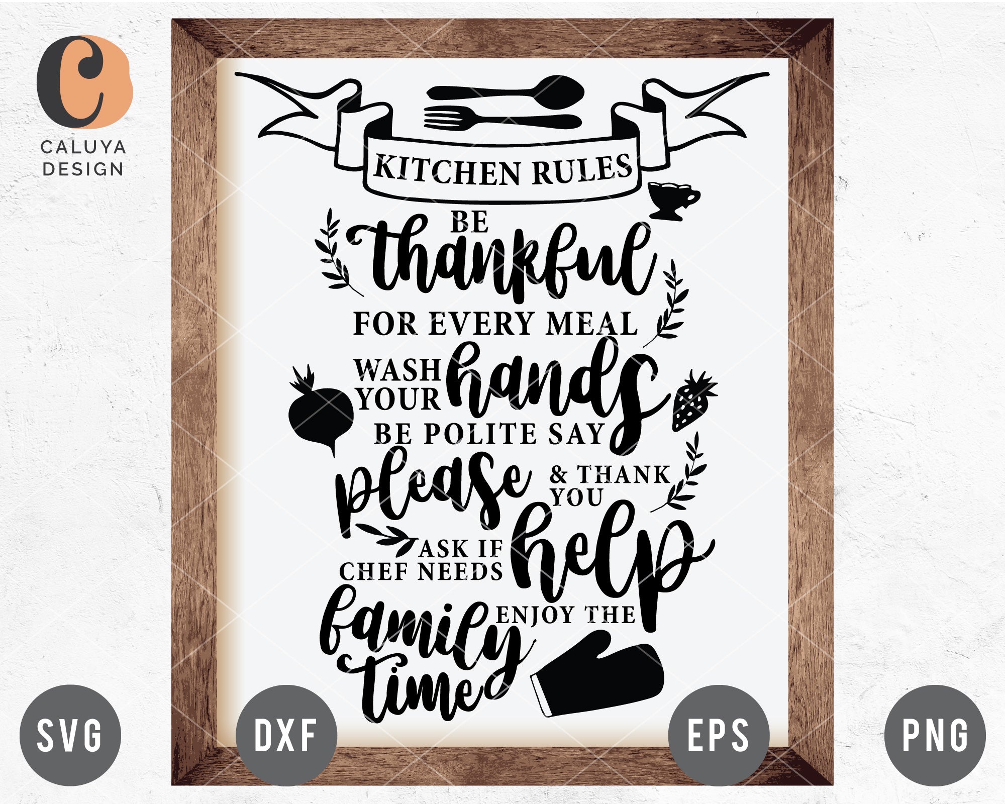 Kitchen Rule Quote SVG – Caluya Design