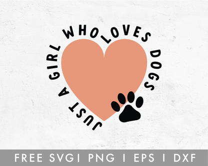 FREE Girl Who Loves Dogs SVG