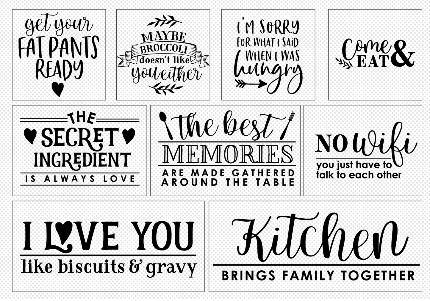 Kitchen Sign Making SVG Bundle | 25 Pack