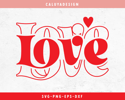 Love Valentine's Day SVG Cut File for Cricut, Cameo Silhouette | Valentine's Day SVG