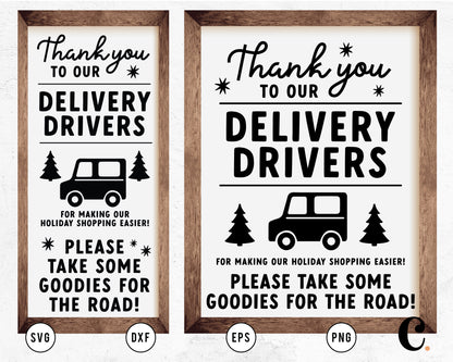 Delivery Driver Snack Sign SVG Set
