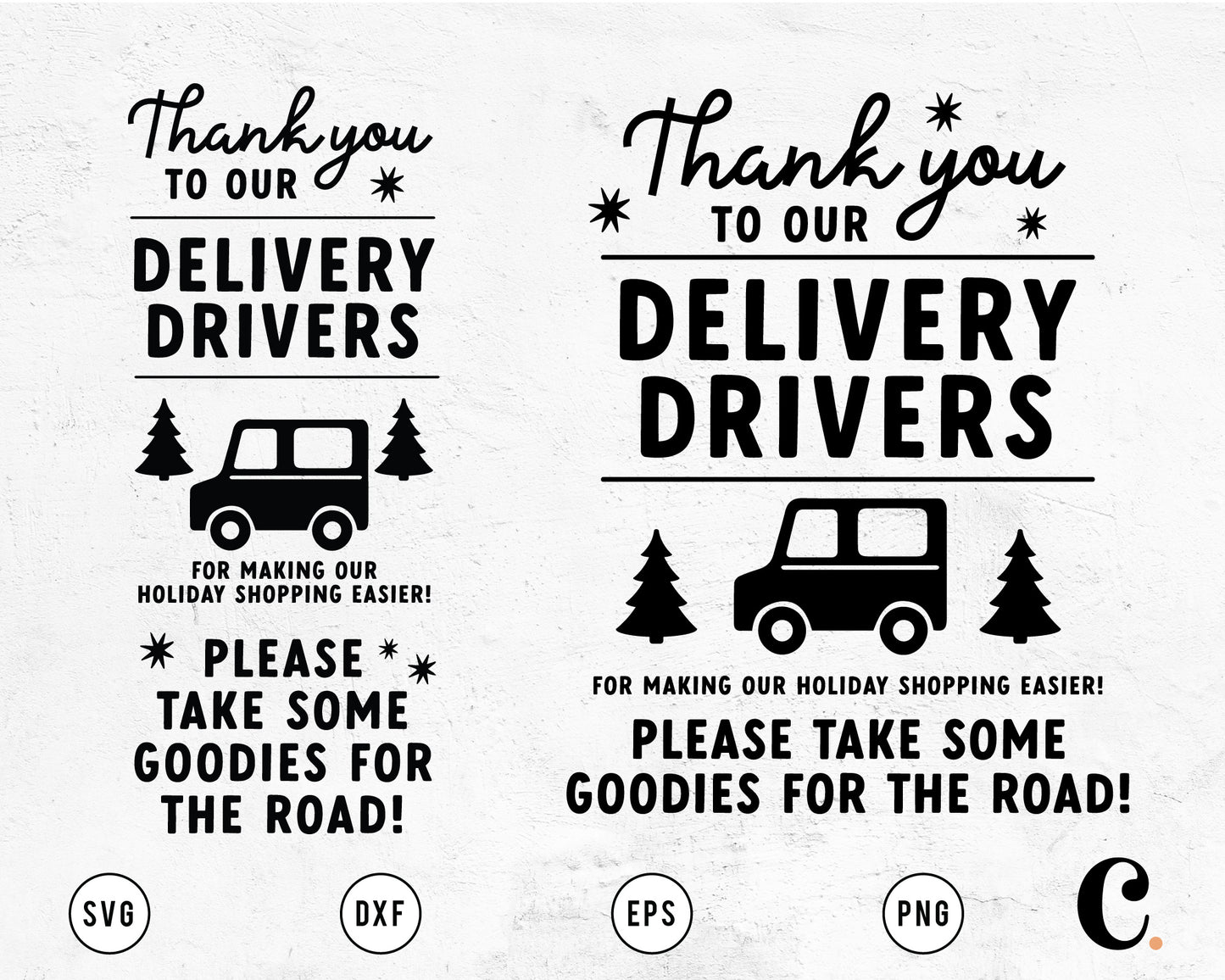Delivery Driver Snack Sign SVG Set