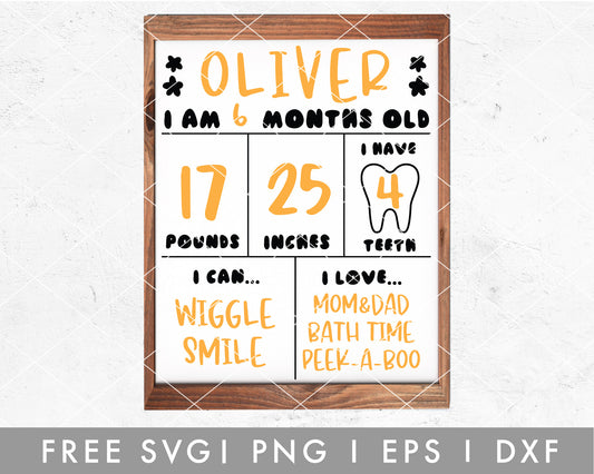 FREE Baby Milestone Board SVG
