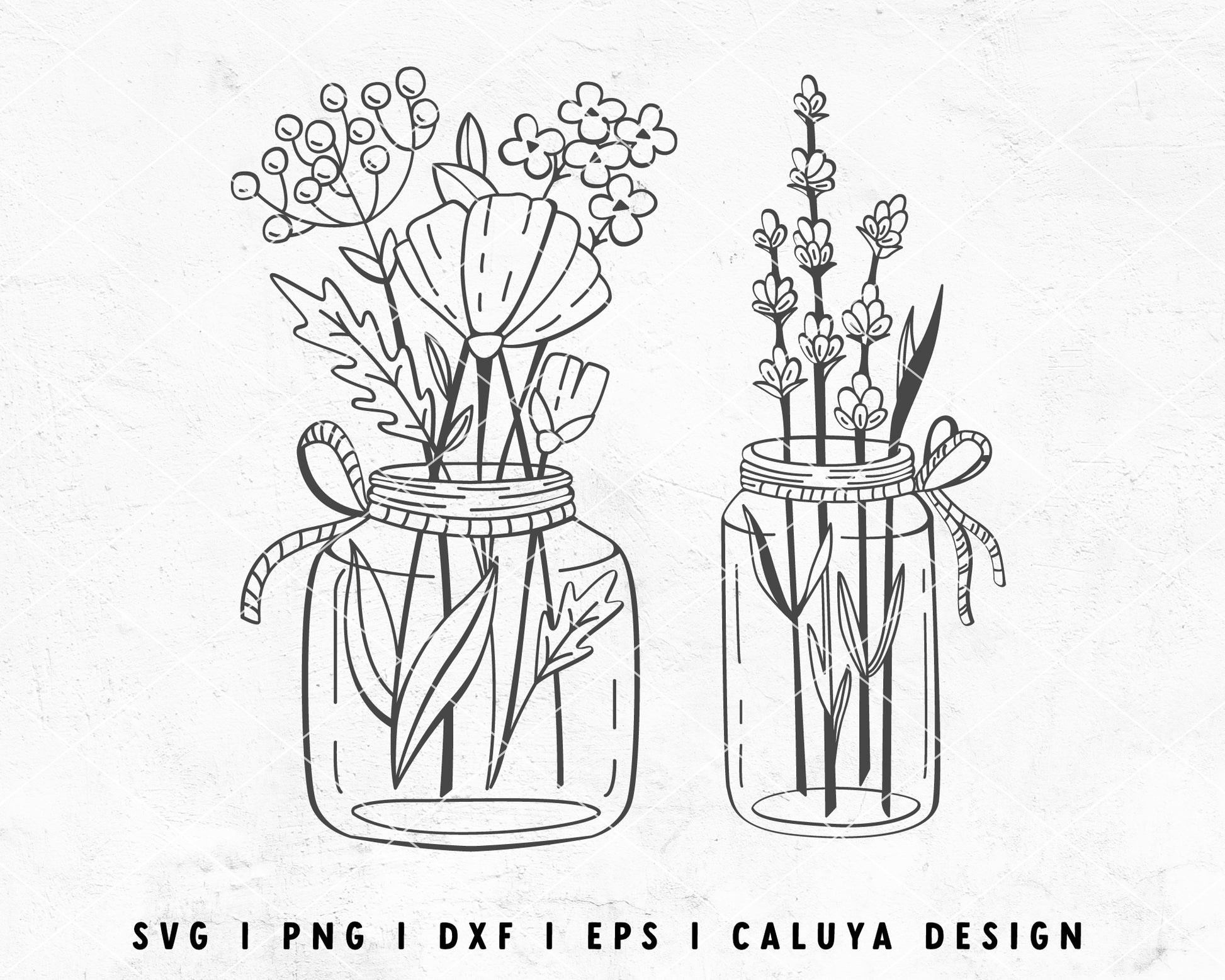 FREE Mason Jar SVG | Flower Bouquet SVG Cut File for Cricut, Cameo Silhouette | Free SVG Cut File